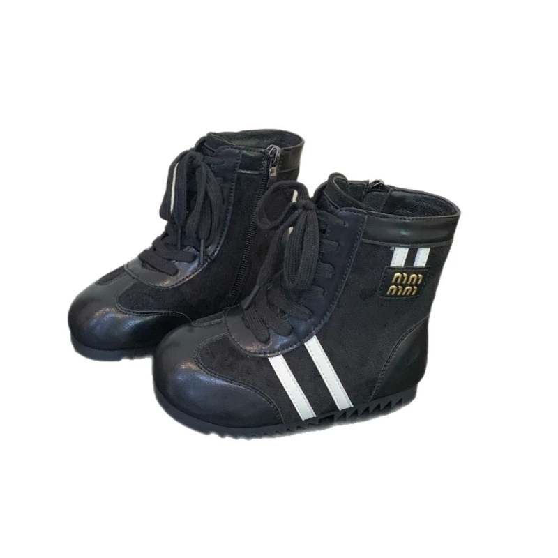 

Новые кожаные ботинки для девочек, винтажные осенние ботинки принцессы в британском стиле, модные замшевые нескользящие короткие сапоги из натуральной кожи