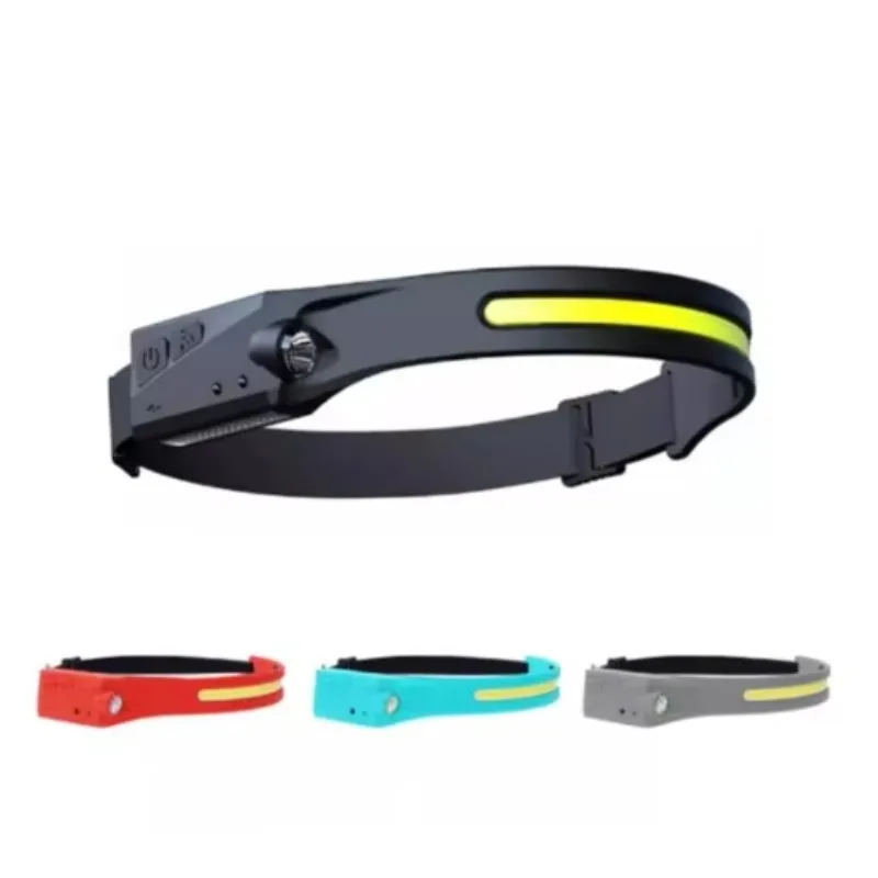 Rechargeable 10W 600LM COB LED Headlamp with Handshake Control White and Red Light Type C for Outdoor Hunting for Lithium Ion