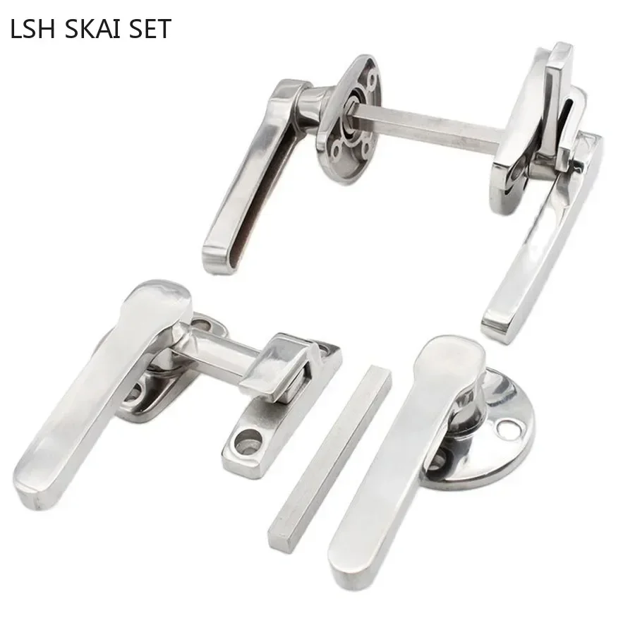 1pc 304 Stainless Steel Heavy Duty Door Handles Inside and Outside Double Open Rotary Handle Oven Freezer Cabinet Hardware