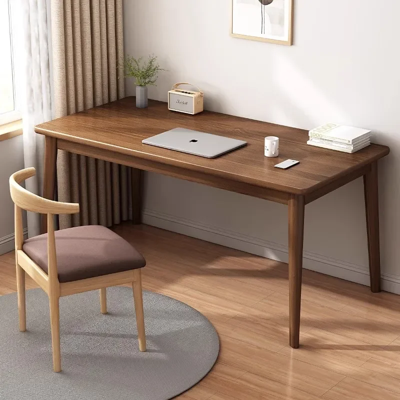for Simple Rectangle Solid Wood Leg Desk for Student Adult Home Writing Study Bedroom Computer Table