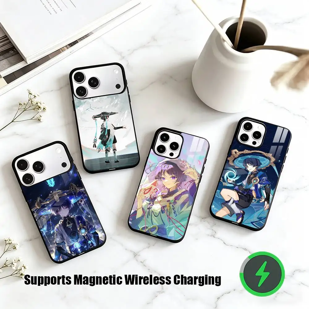

S-Scaramouche Genshin Impact Phone Case For iPhone17,16,15,14,13,12,11 Plus,Pro Compatible with magnetic wireless charging