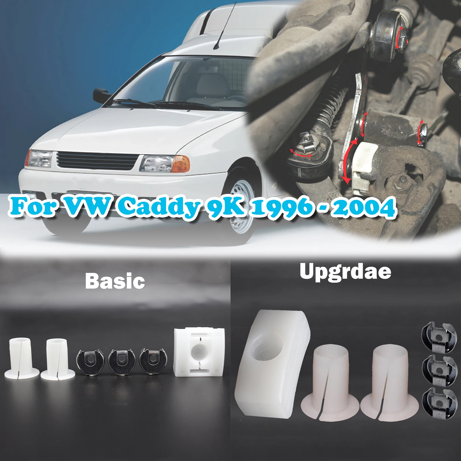 

For VW Caddy 9K Gear Selector Wiring Washer Shift Relay Lever Slide Shoe Bushing Bearing Kit N90815903 1996 1997 1998 1999- 2004