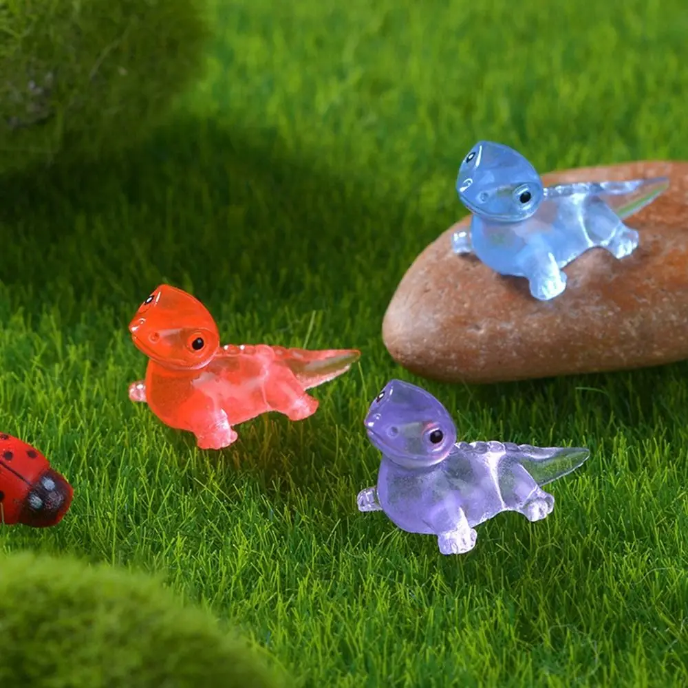 Cute Mini Lizards Resin Craft Glow At Dark Lizards Miniatures Cartoon DIY Garden Lizard Ornaments Micro-landscape