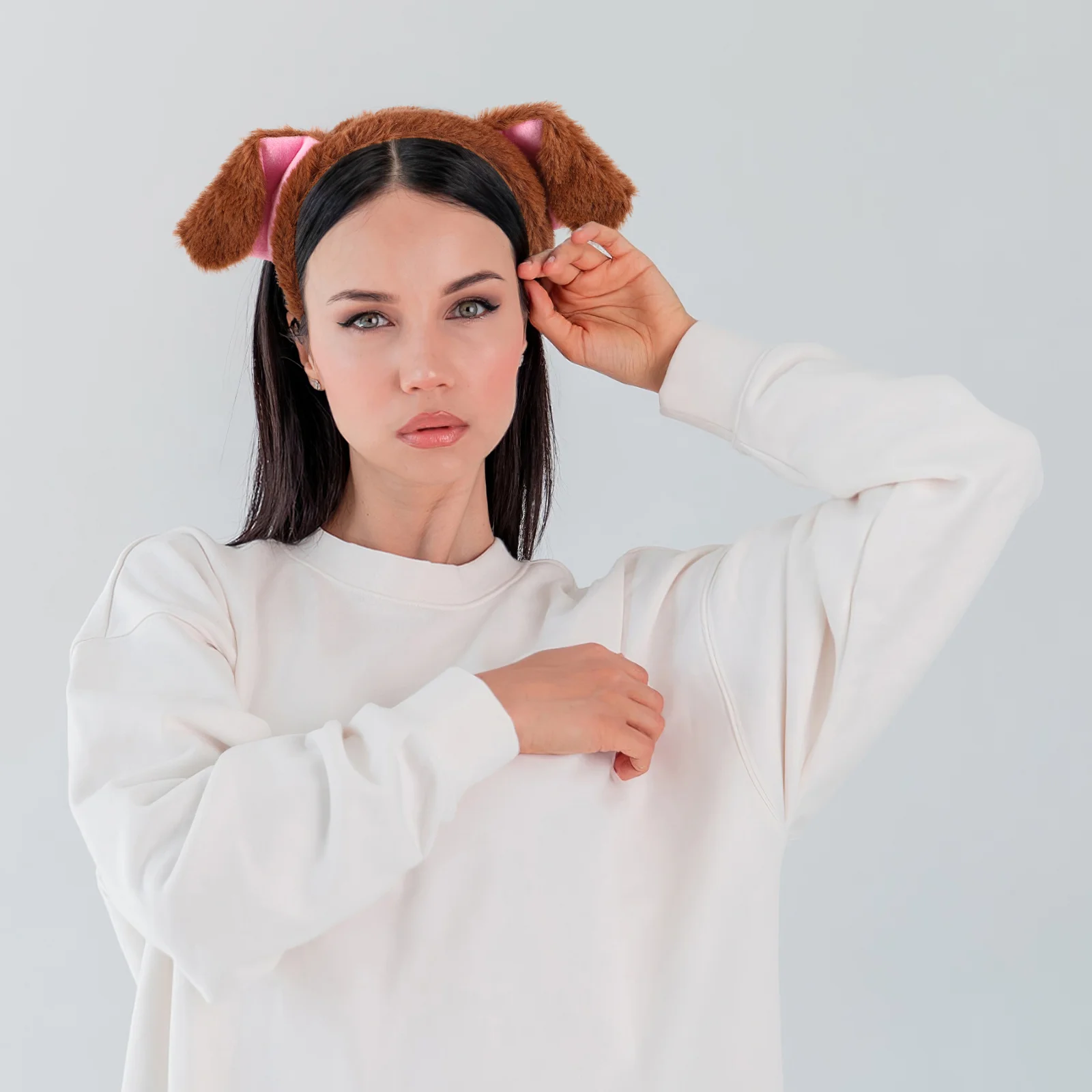 

Dog Ear Headband Soft Puppy Cosplay Costume Accessory Halloween Party Festival Headwear Animal Ears Hair Hoop for Women