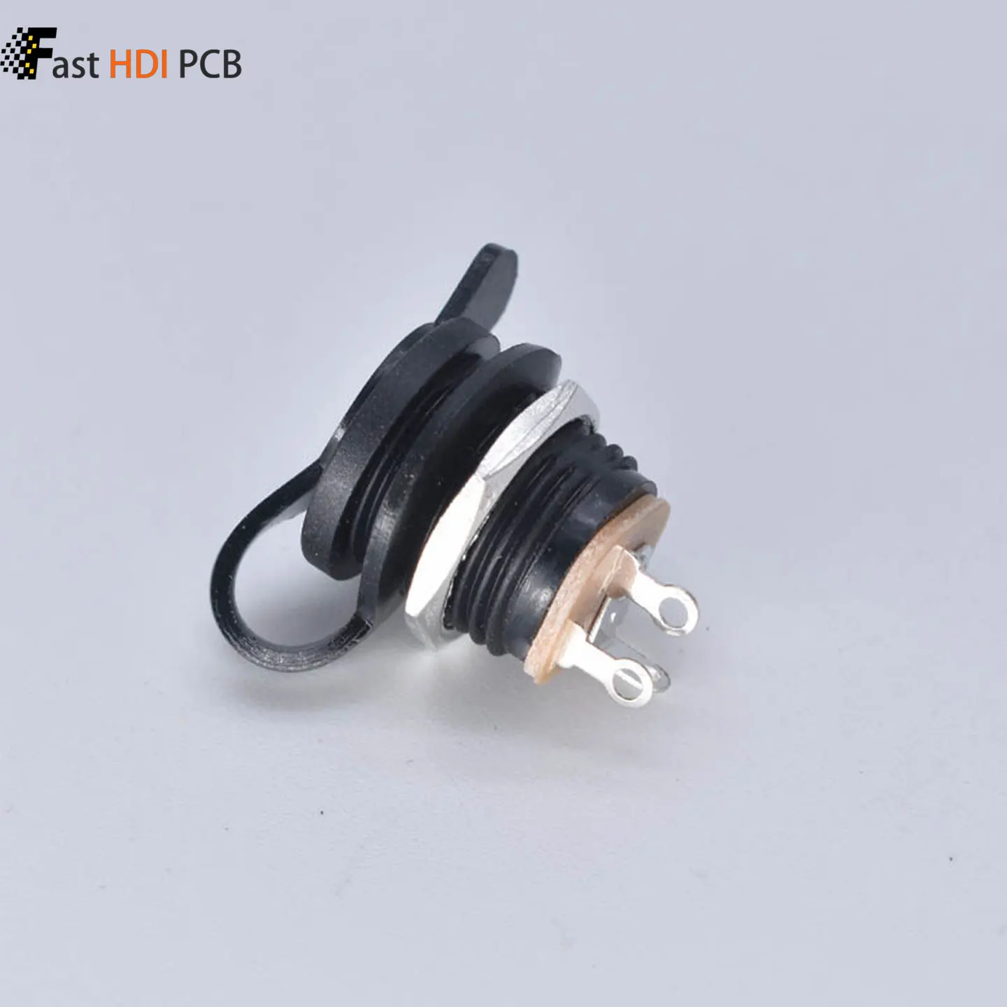 DC Power Jack 5.5x2.1mm Female Socket with Threaded Nut 11.5mm Thread Diameter Panel Mount with Waterproof Cap for Charger CCTV