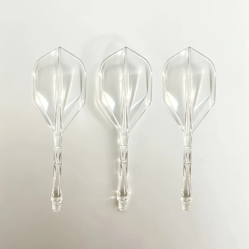 3 Stück hochwertige, ultratransparente einteilige Darts aus Nylonmaterial, leicht, langlebig, verformungsfrei, präzise und stabil.