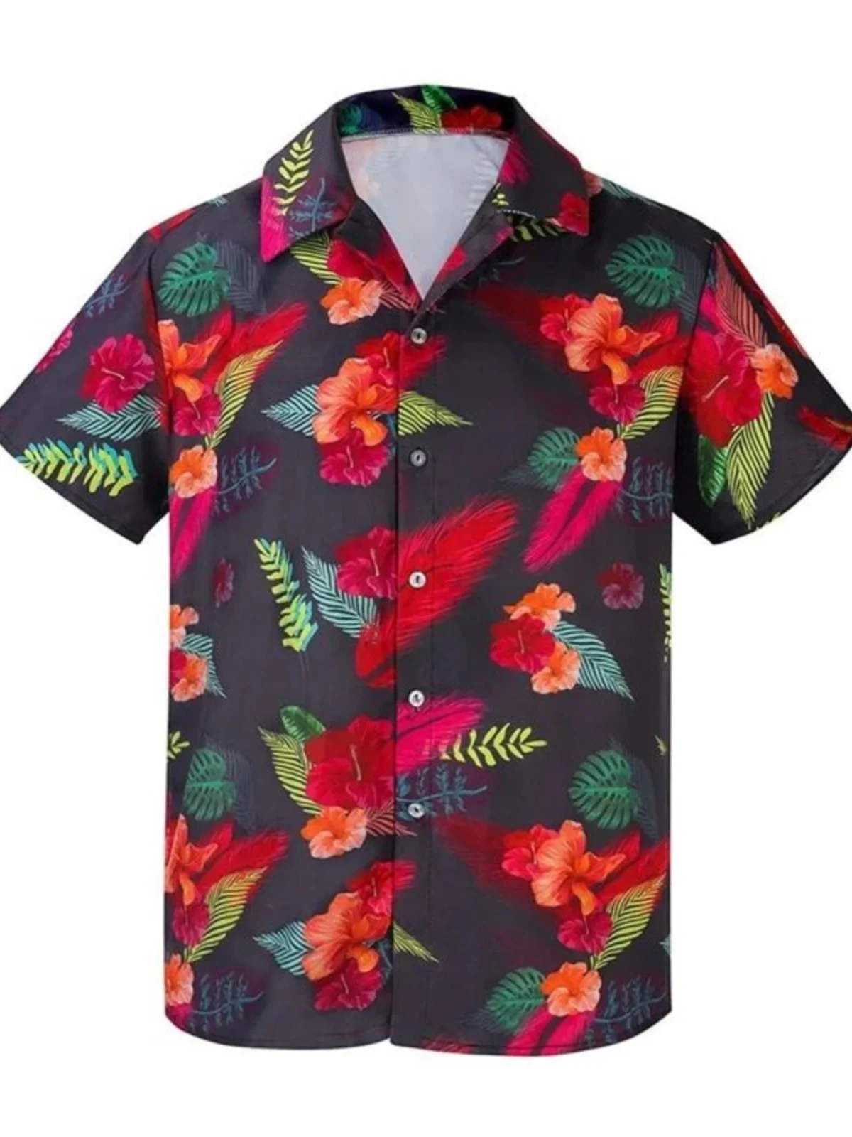 

Men's 3D Digital Print ort Sve irt Faion Urban Sle Polyester Fiber Beach Wear Youth Thin Non-iron ort irt