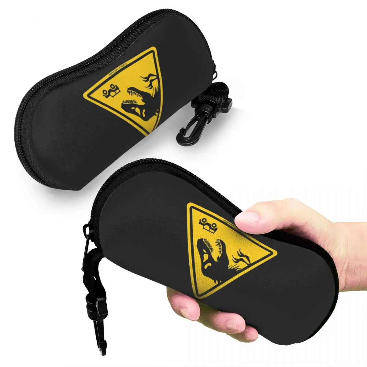 

Jurassic Park Shell Glasses Case Portable Sunglasses Box Women Men Soft Eyeglasses Bag Pouch