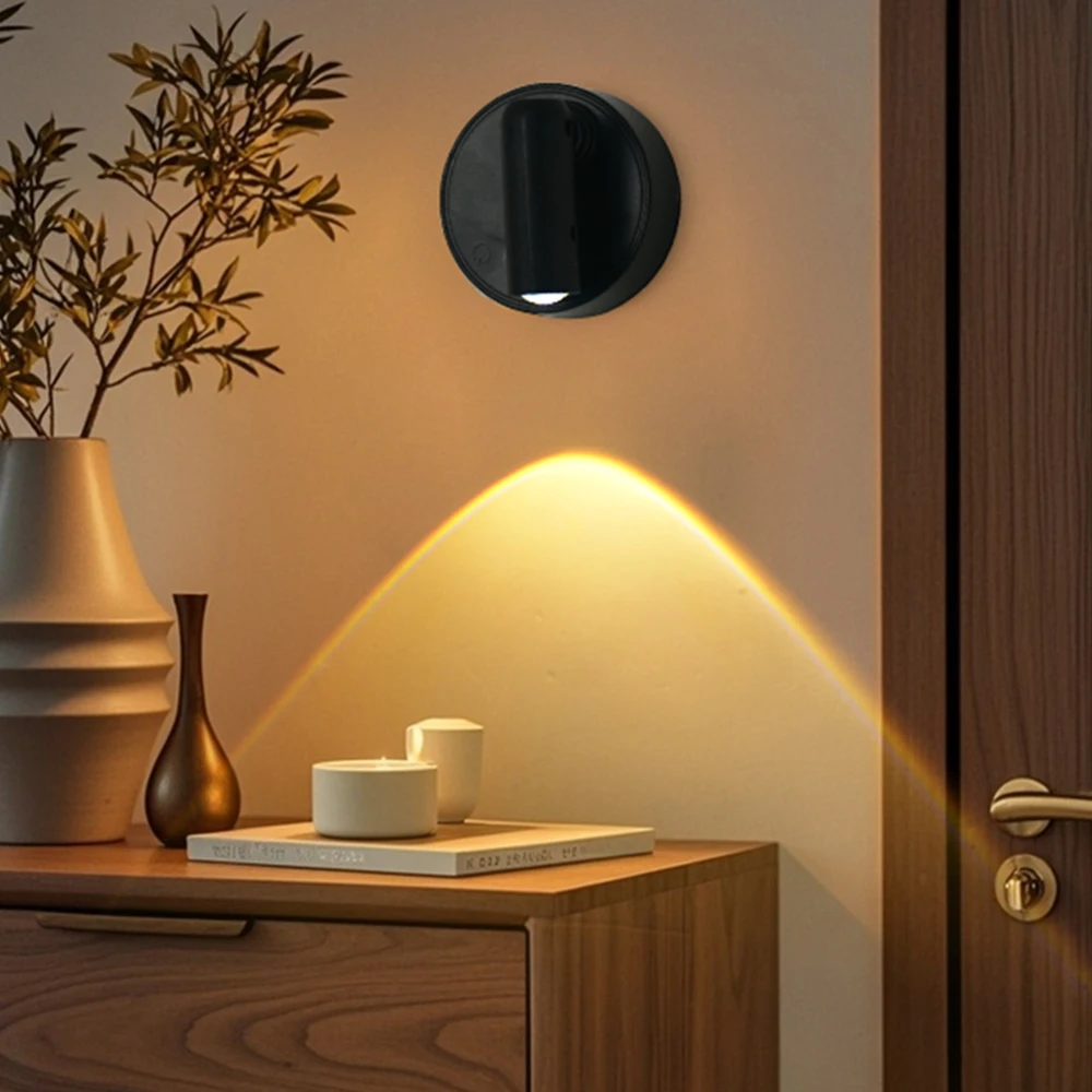 LED Light Magnetic Rechargeable Wall Light Spotlight Wireless No Punch Reading Light With Touch Switch Dimmable Bedside Lamp