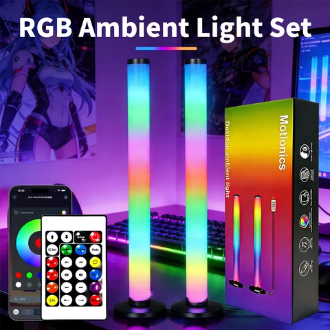 25CM 5V USB RGB LED Ambient Light Magic Color Sound Pickup Glow PUL Bluetooth Music Sync Light Gaming Desktop PC Party LED Light