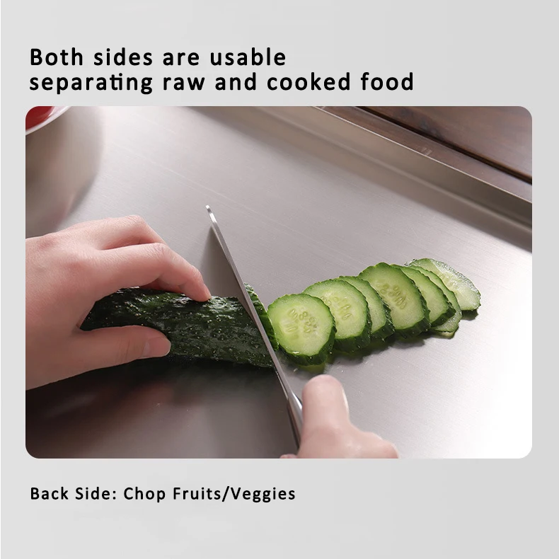 لوح تقطيع من الفولاذ المقاوم للصدأ، لوح معكرونة معدنية ولوح معجنات لعجن العجين، مناسب للمطبخ والمطعم #3