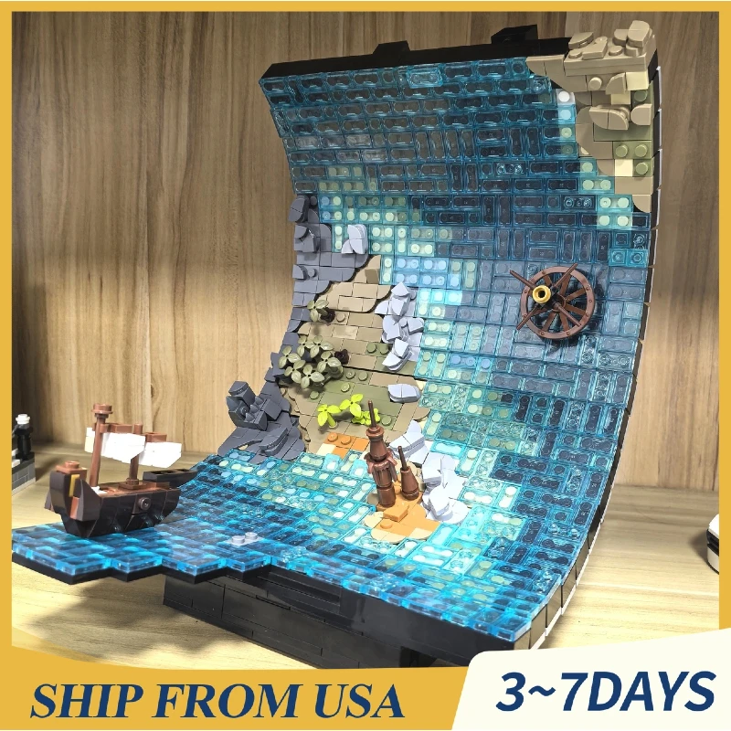 

Набор строительных блоков MOC «Средневековая морская сцена» (1234 детали) – конструктор для взрослых, подарок, украшение для дома