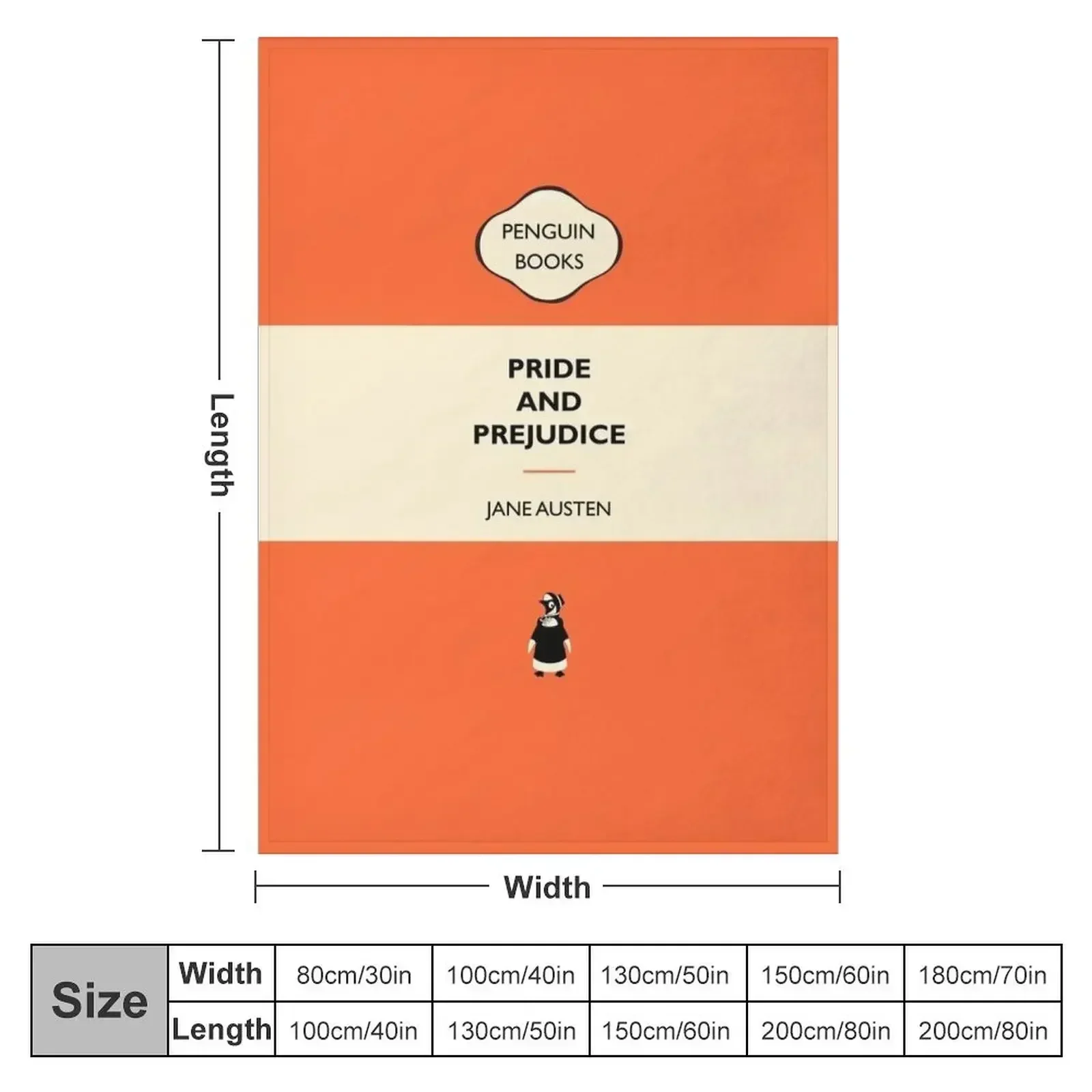 Penguin Books - Pride and Prejudice Throw Blanket Decorative Sofa Beach Personalized Gift Weighted Blankets