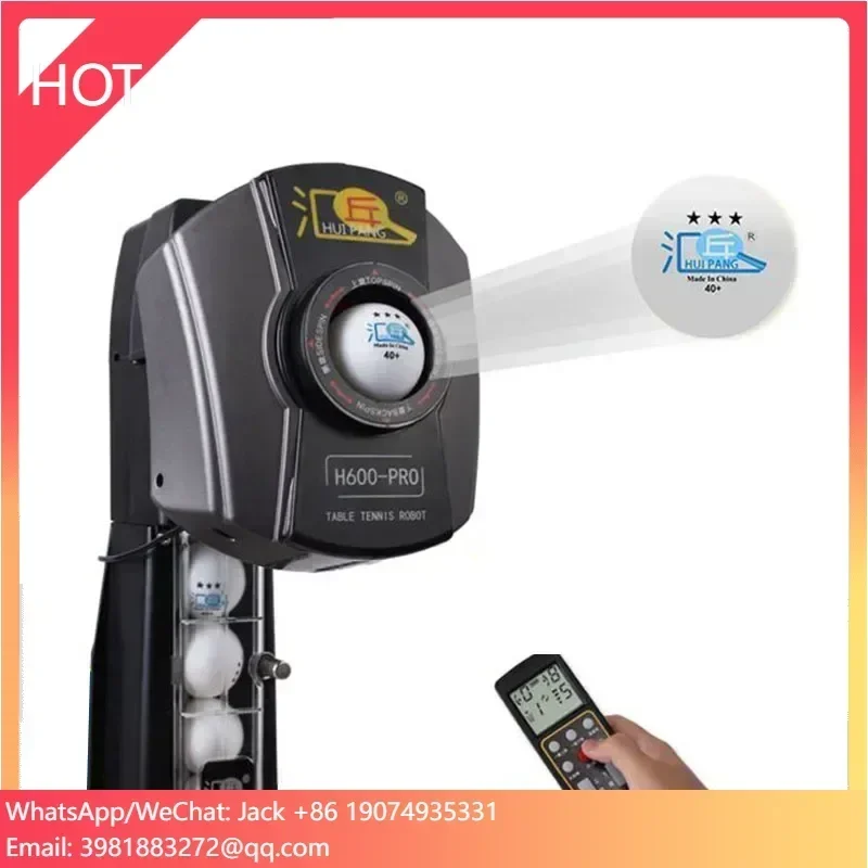 

HUIPANG H600-PRO spin automatical 2.4G wireless remote control pingpong ball machine club training table tennis robot
