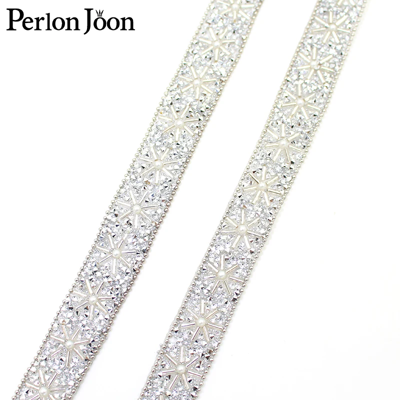 1 yard silver rhinestone trim tape hot fix craft crystal decorative webbing Iron on clothing bags shoes TR161