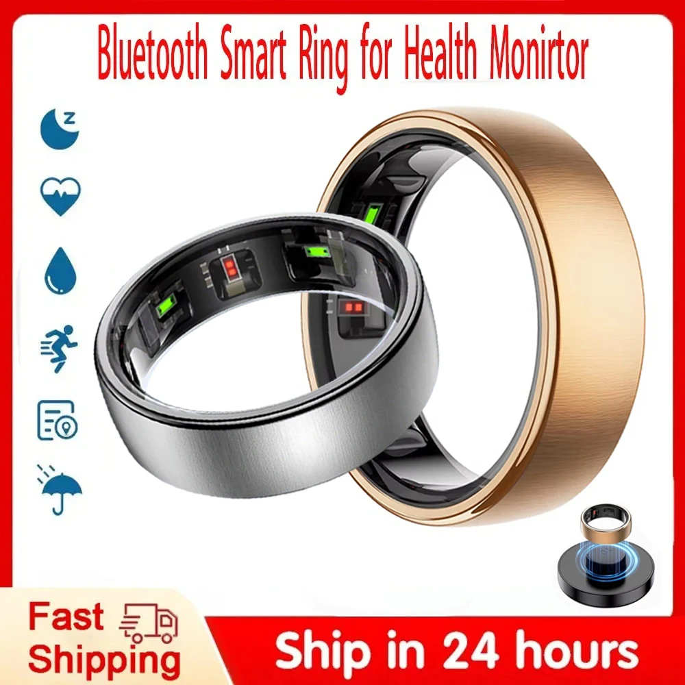 

Смарт-кольцо R10 5ATM, водонепроницаемое, IP68, для мужчин и женщин, монитор здоровья и сна, беспроводная зарядка, фитнес-трекер для Android и iOS