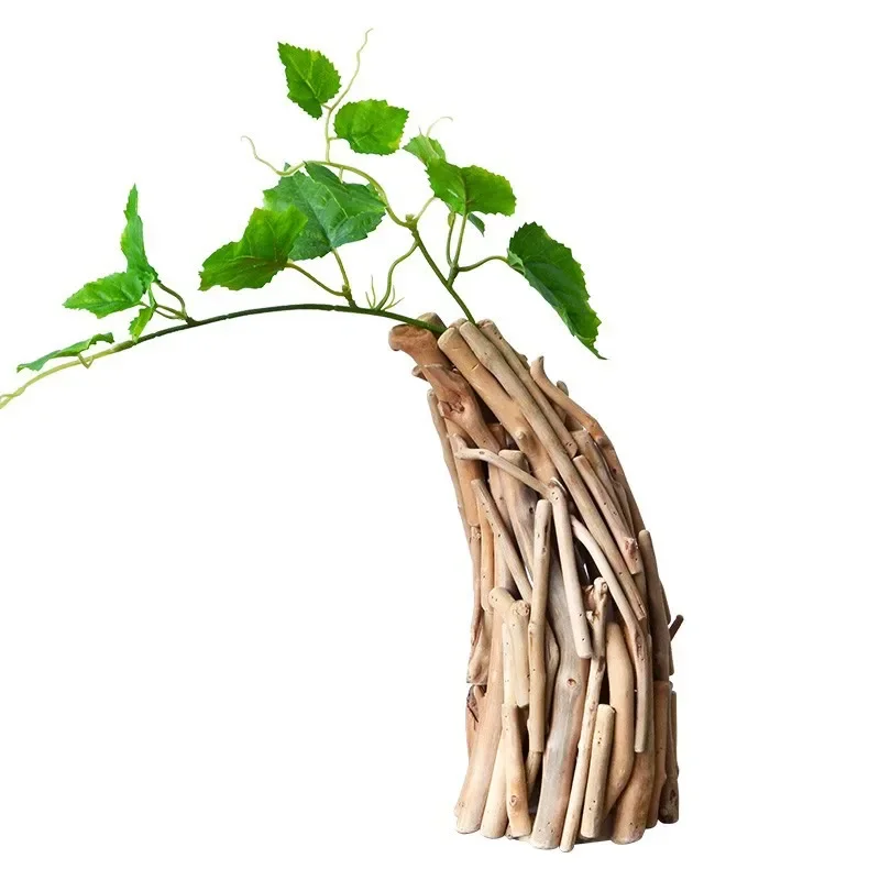 

Log vase fake flower simulation flower ornament simple living room bedroom flower arrangement desktop creative decoration