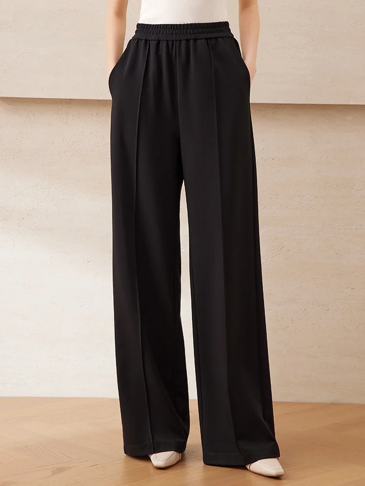 EITIE Women's Straight Leg Casual Pants Drapey Versatile High Waist Long Cotton Blend Comfortable Summer New Arrivals