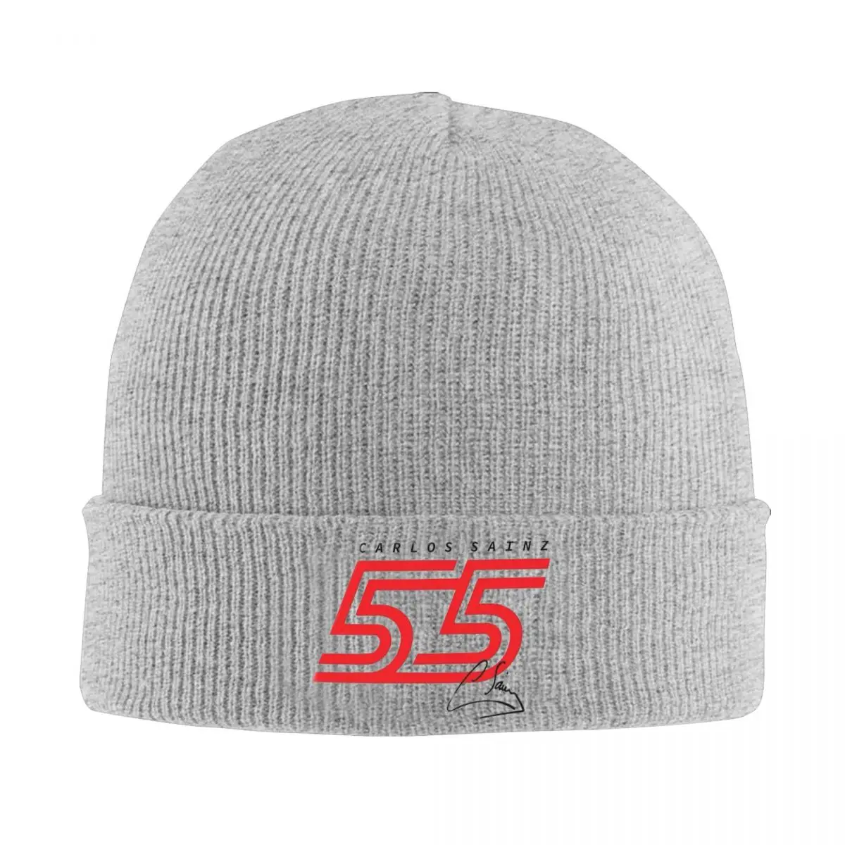 كارلوس ساينز جونيور F1 قبعة محبوكة دافئة الشتاء متماسكة بونيه قبعة Skullies Beanies الهيب هوب قبعات للجنسين