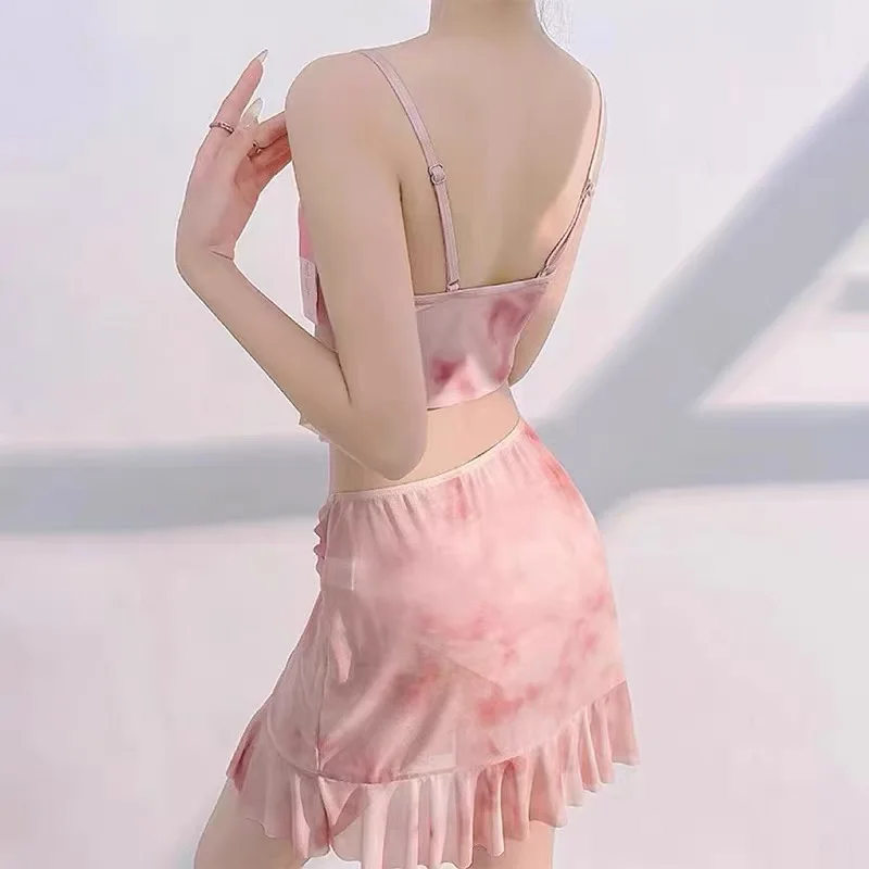 

Women's Bikini Swimsuit Tee-piece Set Thermal Spring V-neline Separate Sle Sexy Slimming Fairy-like Design Swimmingwear