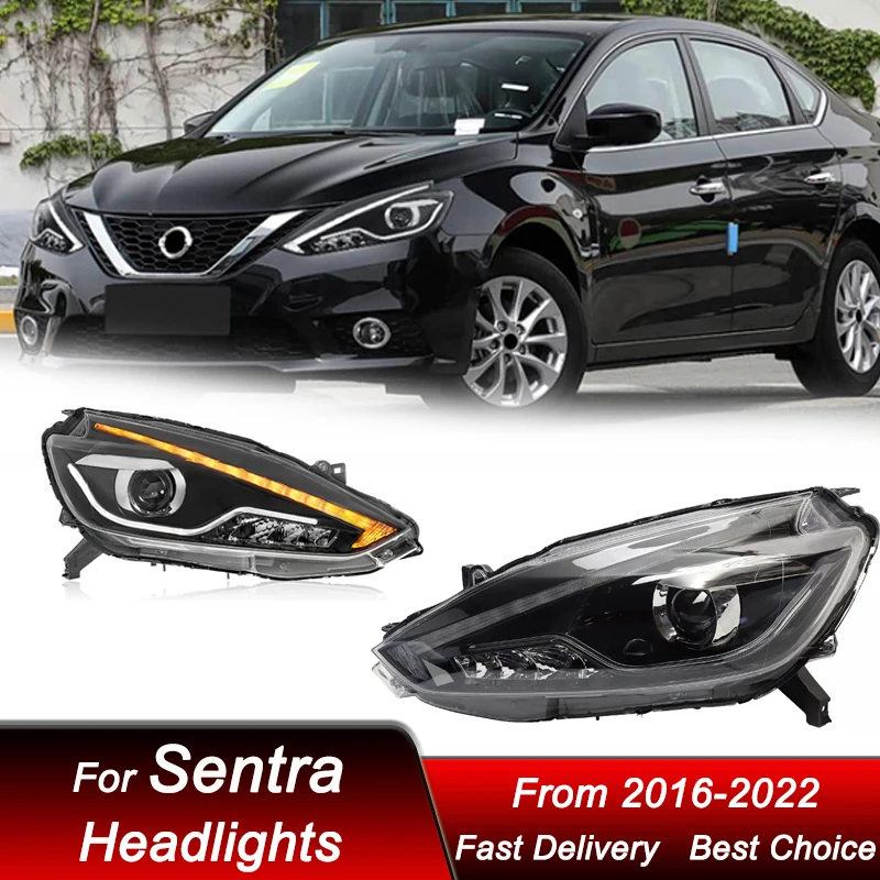 Hot Car Led Headlights For Nissan Sentra Sylphy 16-24 new style LED DRL Headlamp Assembly Upgrade Projector Lens Accessories Kit