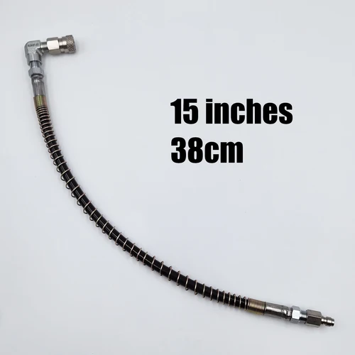 Imagen 2 del producto Nueva manguera de llenado remoto larga Microline con cubierta de resorte para carga HPA, con extremo hembra y macho de 90 grados y desconector rápido de 8 mm