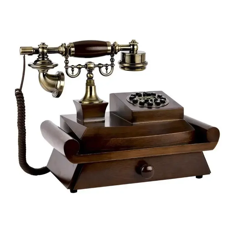 Vintage retro phone fashion creative full Netcom card new Chinese solid wood home wired landline