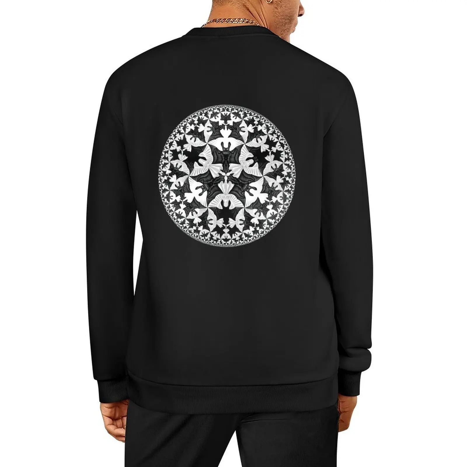 

Circle Limit IV (Infinity Bats Pattern), by M.C. Escher Pullover men clothes mens clothes men wear tracksuit autumn sweatshirt