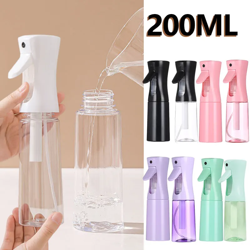 Botellas de Spray Continuo de Alta Presión de 200 ml, Recargables, con Pulverizador de Niebla Fina para Salones de Belleza, Maquillaje y Plantas