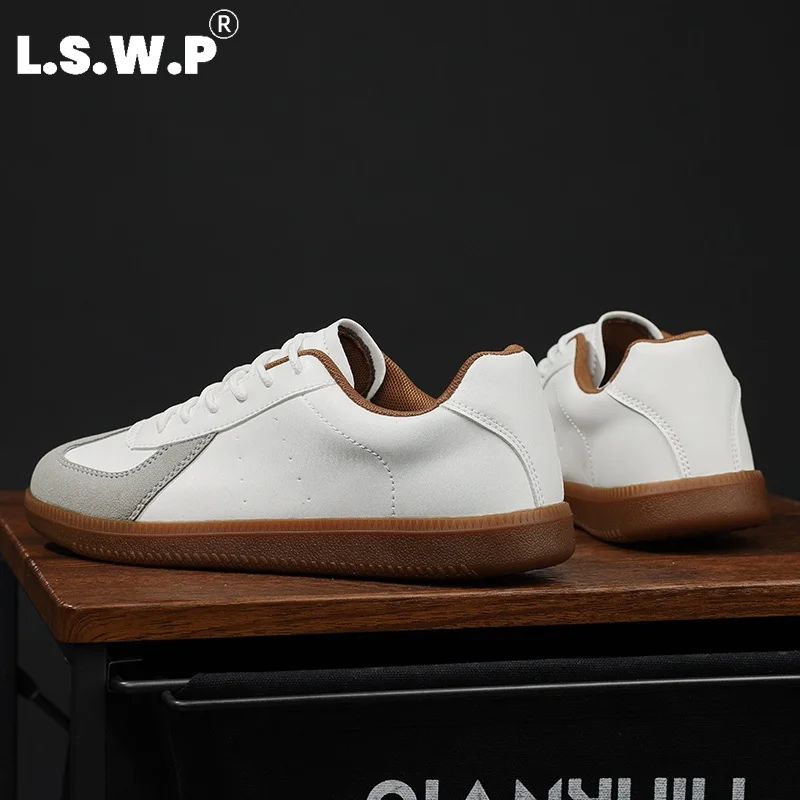 Men's Casual Shoes, European and American Style, Men's German Training Sneakers, Color-Blocking Retro Casual Shoes, Non-Slip Rubber Sole, Breathable Low-Top Sneakers, Fashionable Men's Shoes for Daily Travel and Commuting, Versatile Multi-Color Shoes