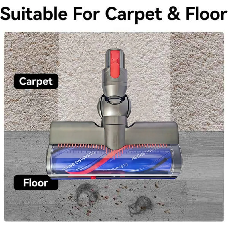 A83G-Quick-Release Anti-Tangle Cleaner Head For Dyson V7 V8 V10 V11 V15 Vacuum Attachments With LED Dust Detection