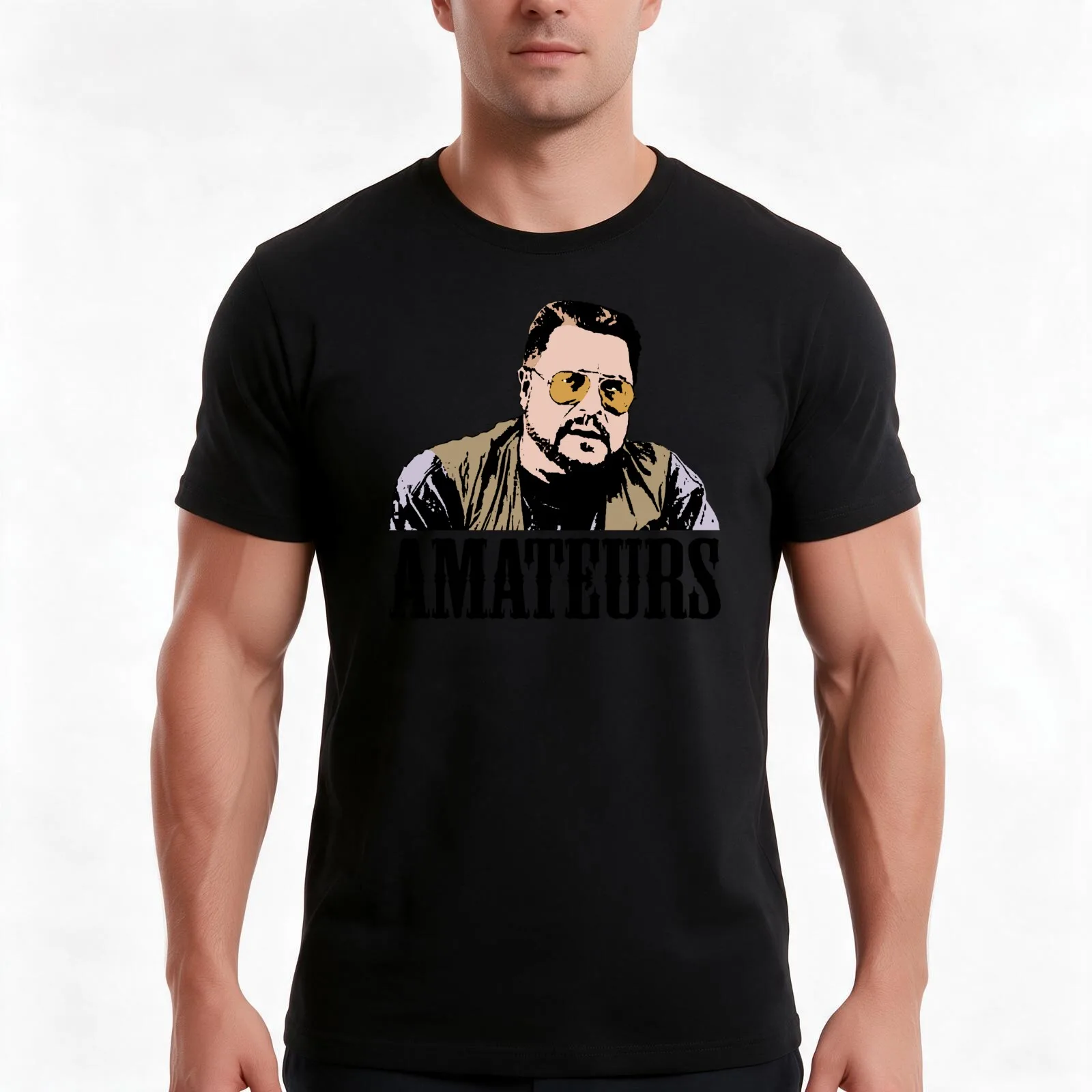 The Big Lebowski Walter Sobchak Amateurs Color T-Shirt, Summer Casual Cotton Tee, Oversized Streetwear Tops, Unisex Men Women