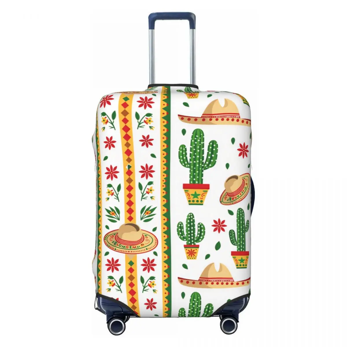 Custom Mexican Cactus & Sombrero Print Luggage Cover Fashion Suitcase Protector Covers Suit For 18-32 inch