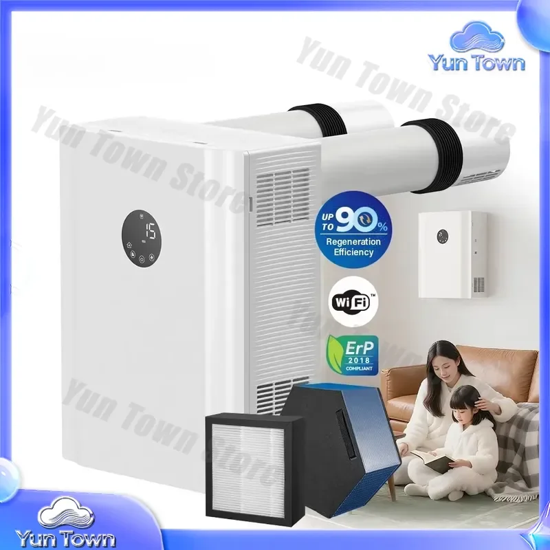 Ductless ERV for Home HVAC System Wall Mounted Fresh Air Ventilator Heat Recovery Ventilator Energy Recovery Ventilation Air