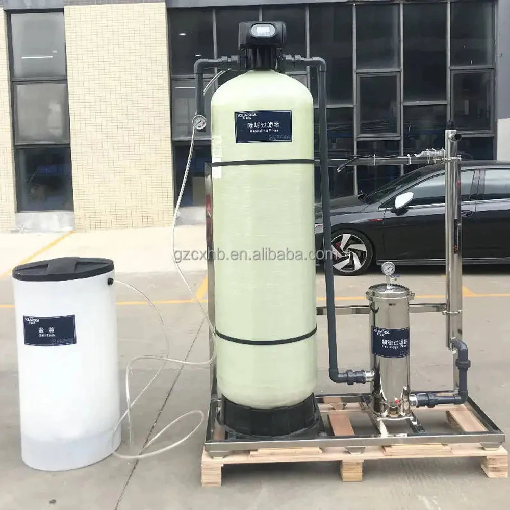 Automatic Household Water Cation Exchange Resin Softener System Pump Engine Pressure Vessel 500L/H Capacity Stainless