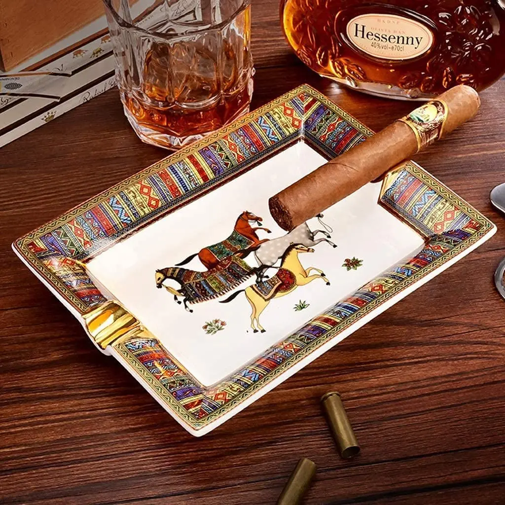 

Father's day gift European Modern Porcelain Ashtrays Cigar Portable Ceramic Custom Ashtray Luxury