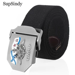SupSindy Men&Women Canvas Belt 3D Russian Navy ВМФ Metal Buckle Jeans Waistband USSR Military Soldiers Tactical Belts Male Strap