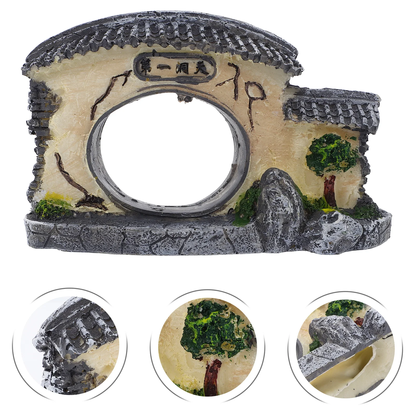 

Resin Architecture Ornament Classical Chinese Style Miniature Garden Decoration for Bonsai Fish Tank Micro Landscape Gardening