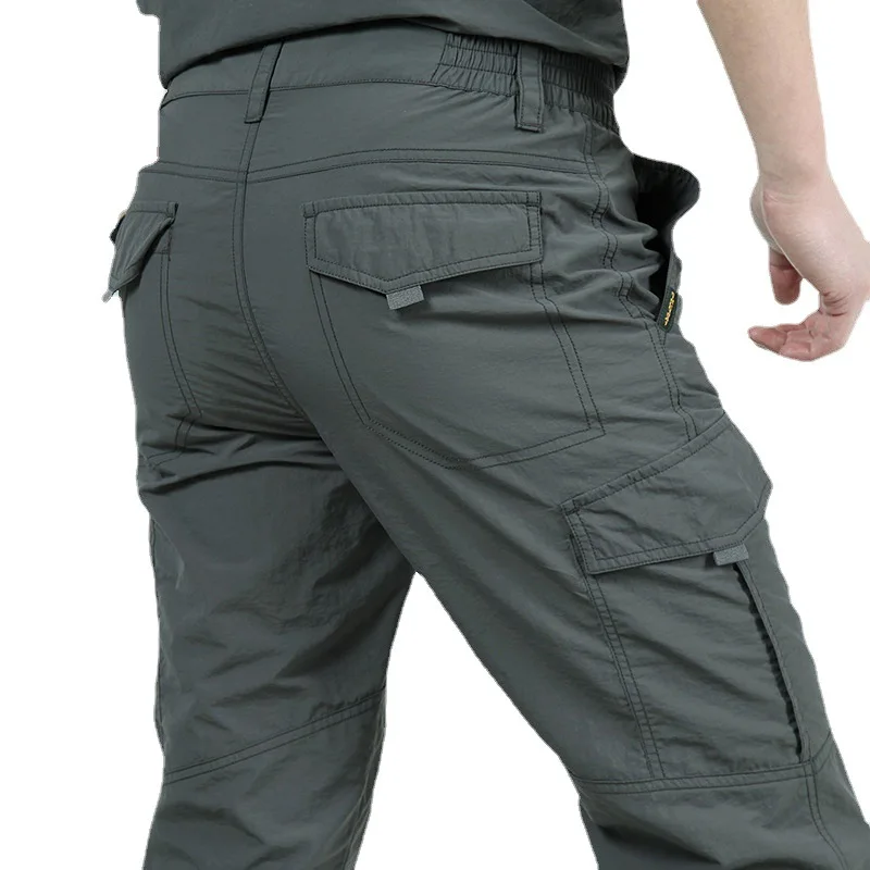 Pantalones Cargo tácticos impermeables para exteriores, pantalones largos militares informales transpirables para hombre, pantalones Cargo de secado rápido para verano 2024