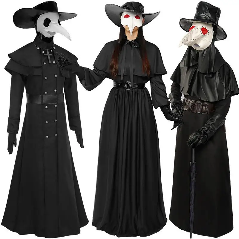 

Хэллоуин, костюм чумного доктора, птичий рот, St-маска, традиционная китайская медицина, сценический наряд, женский модный костюм...