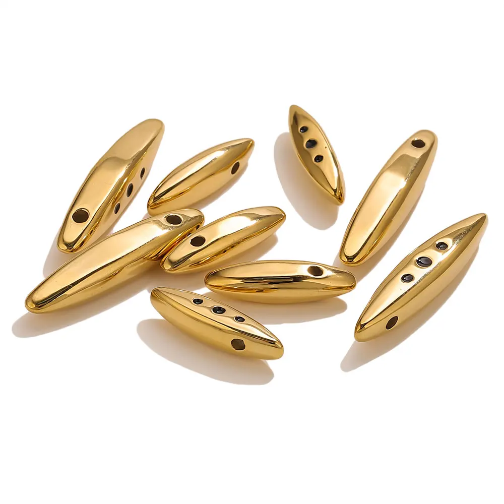 2PCS Stainless Steel Charms Rhinestone Gold-Plated Pendant Accessories for Necklace Bracelet Jewelry Making Material Supplies view 2