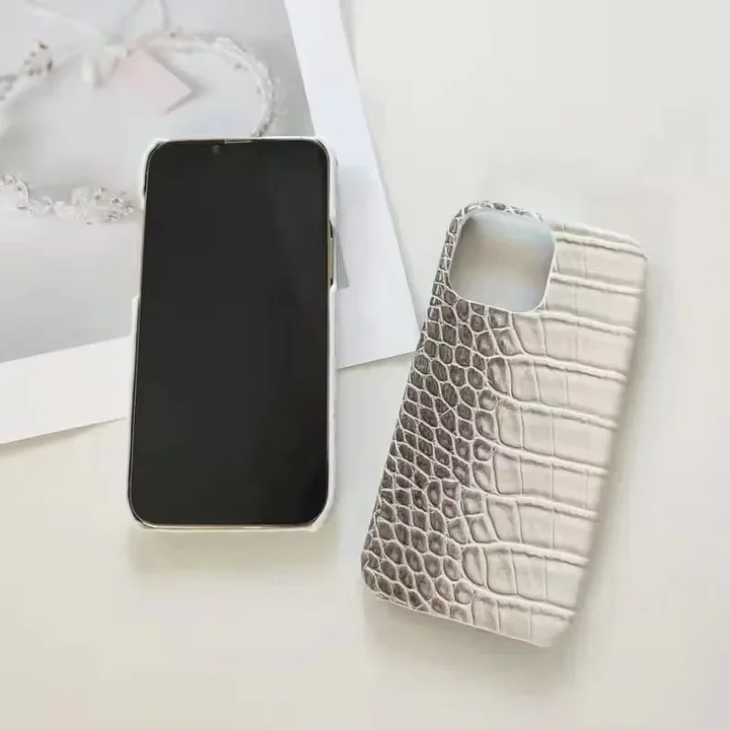 New Suitable for iPhone 16 Gradient Crocodile Pattern Phone Case 15Promax Heat Dissipation 14Pro Half Pack 13 Protective Cover12