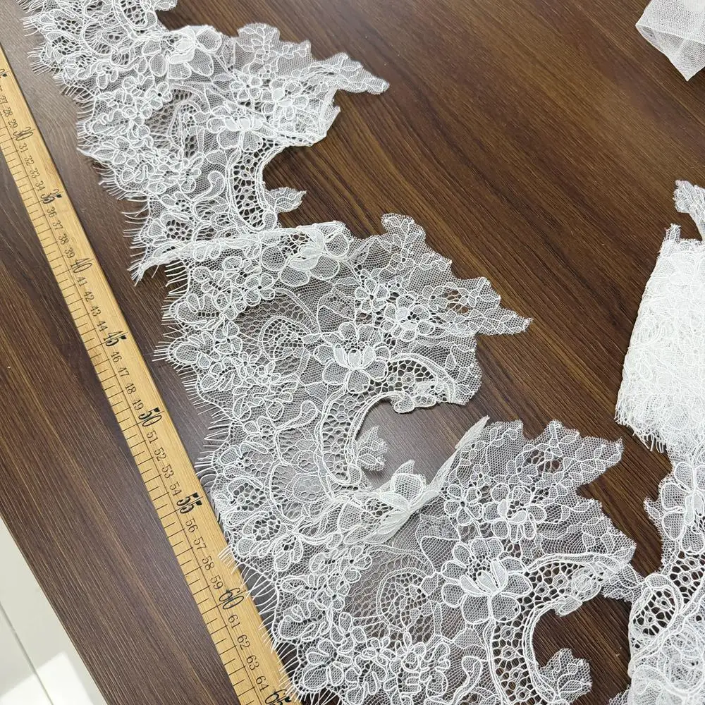 17cm wide classi floral pattern handcrafted fabric headscarf with lace trim