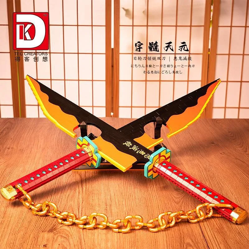 

1478PCS Demon Slayer Uzui Tengen Sword Anime Ninja Building Blocks Knife Weapon Toy Katana Model Assemble Bricks Gifts For Kids