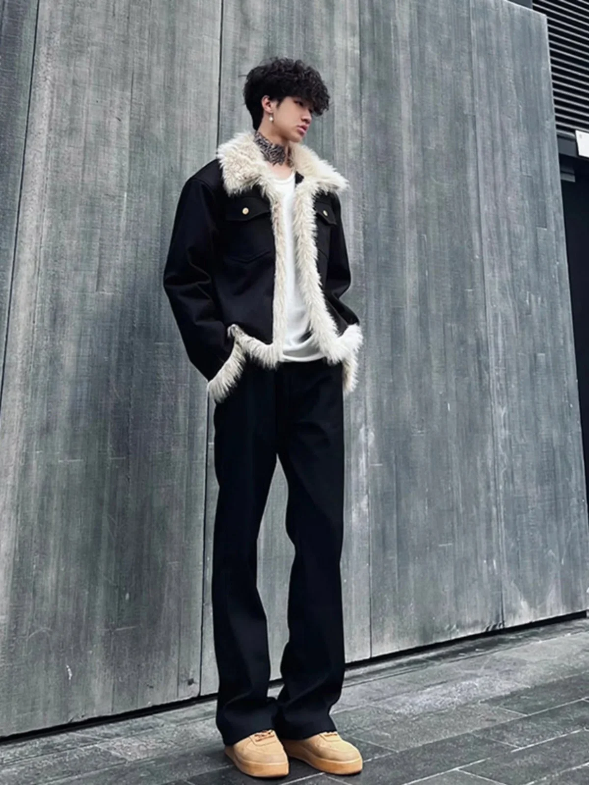 

Black American Vibe Men's Straight Leg Jeans Slimming Clean Fit Spring Autumn Trendy Brand High Elasticity Youth Popular