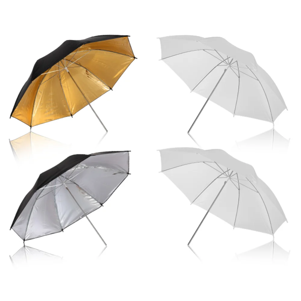 Umbrella Reflective Photo Studio  Set 33 \' 84 cm Silver White Soft Light Umbrella + Dual-use  4 Pieces Photography Accessories