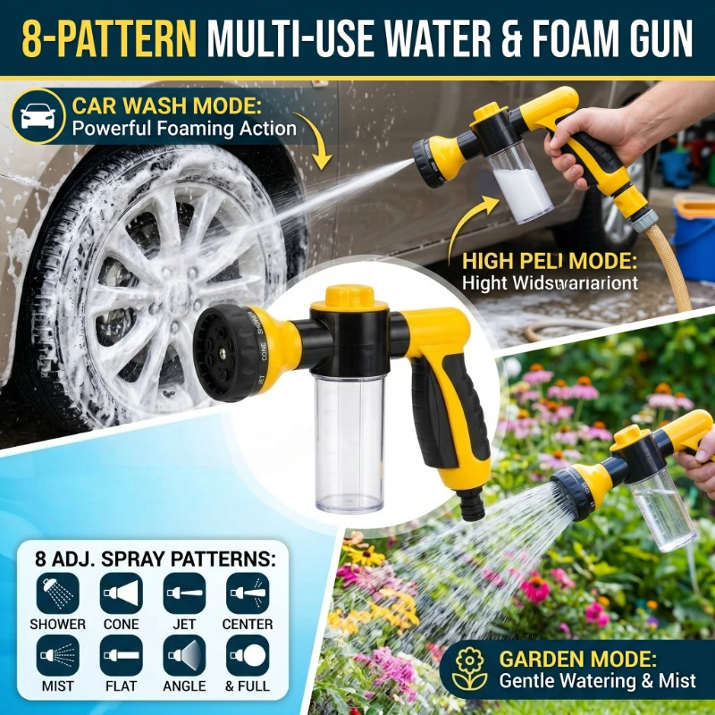 Gardening Tools Watering Can - Multifunctional Adjustable Mode Water Guns Nozzle