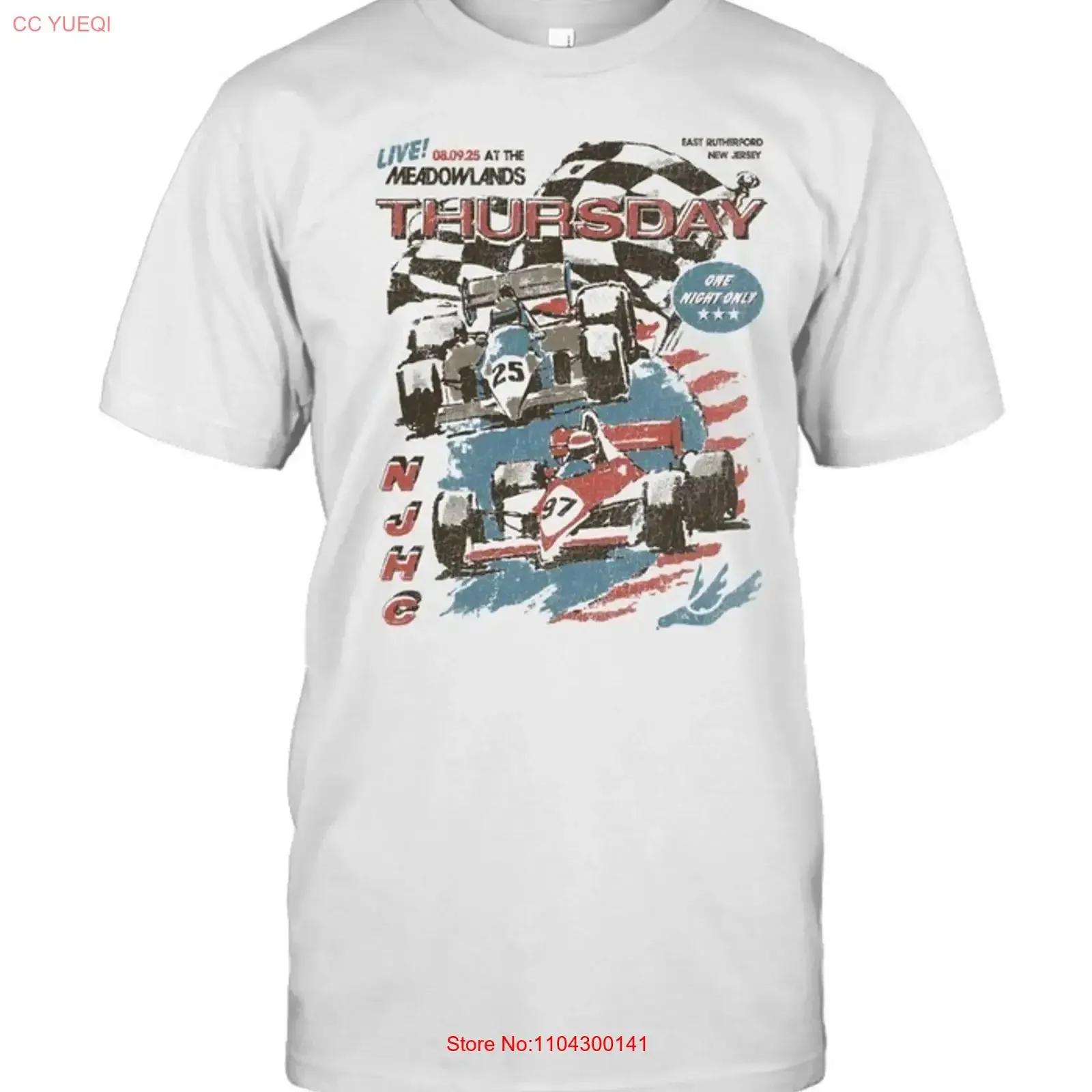 Thursday Meadowlands Racing T Shirt vintage Washed designer clothes Stylish graphic Slightly Versatile Top For Everyday Wear