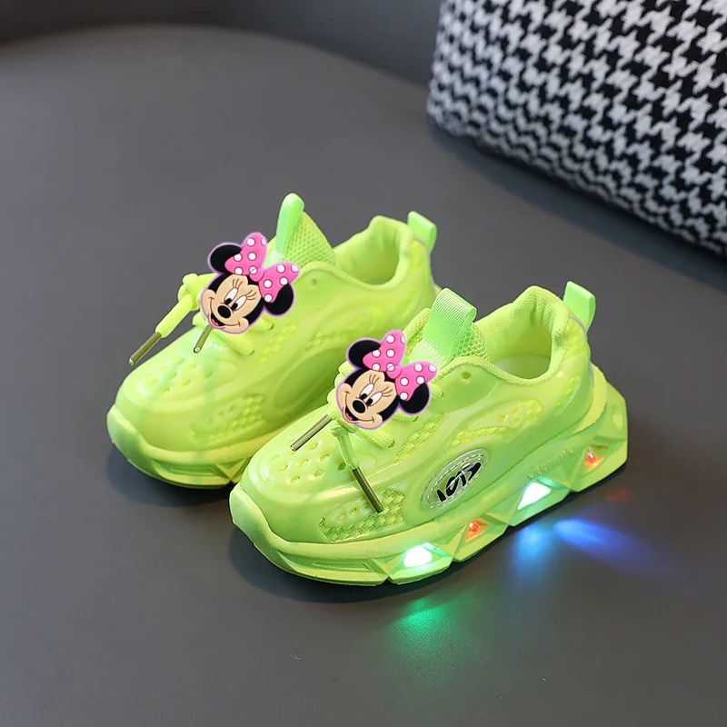 

Mickey Mouse Spring Summer Breathable Children Lighting Casual Shoes Boy Girl Baby LED Toddler Shoes Sneakers Fashion Disney