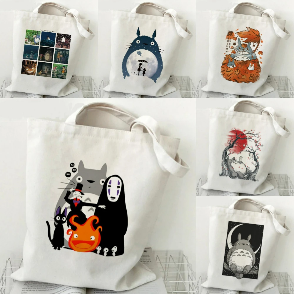 

Japanese Anime Totoro-themed Carpet Canvas Bag Commut Study Travel Daily Use Large-capacity Yoga Shopping Shoulder Bag Handbag